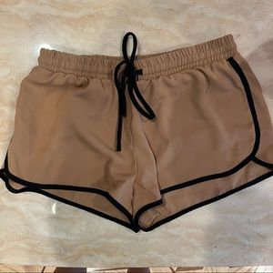 Tan Shorts with Black trim